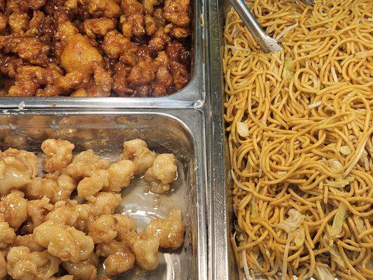 Chow Mein, Honey Shrimp, Orange Chicken