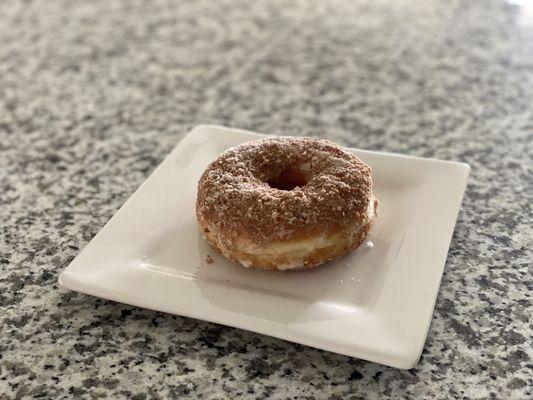 brown sugar crumble raised donut -- ISO view, so soft and flaky!