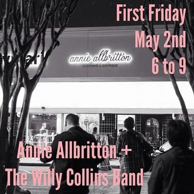 Live music outside the boutiques first Friday of the month!