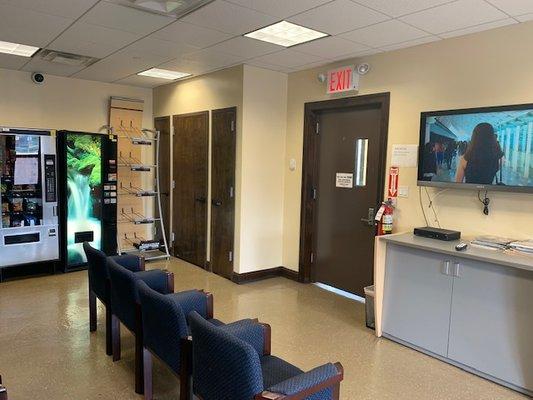 Our customer lounge has vending machines for a snack or drink while you wait.