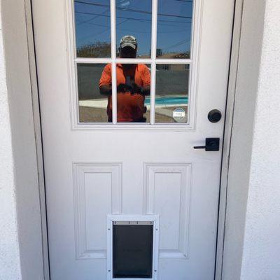 Doggie door installation