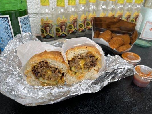 "New York" style chopped cheese, and nuggets.