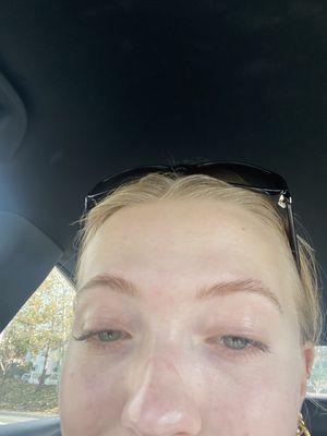 a couple days after lash lift and brow lamination w/ no makeup