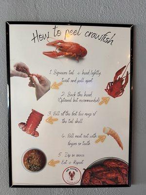 How to peel crawfish.