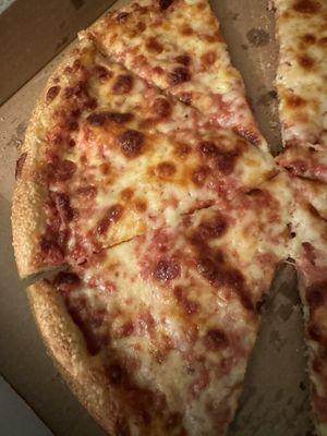 Plain cheese pizza