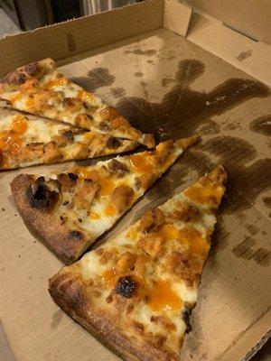 Buffalo Chicken pizza with extra Buffalo sauce I added on top.