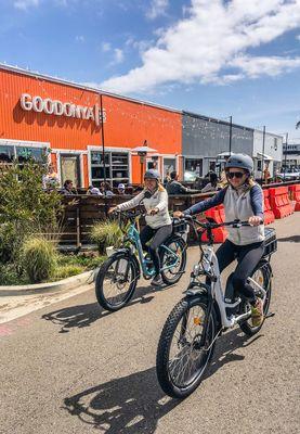 Cruising Encinitas on electric bikes