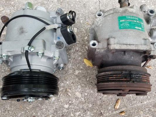 New & Old A/C Compressor