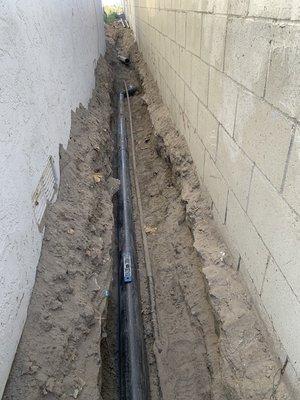 New 4" abs main line installed for new addition bathroom