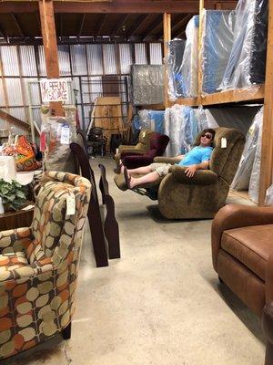 Biggest recliner chair and so comfy marked down way low!!