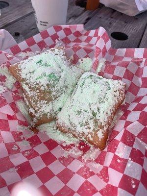 St. Patty's Beignets! Got so excited I ate one before taking this pic!‍