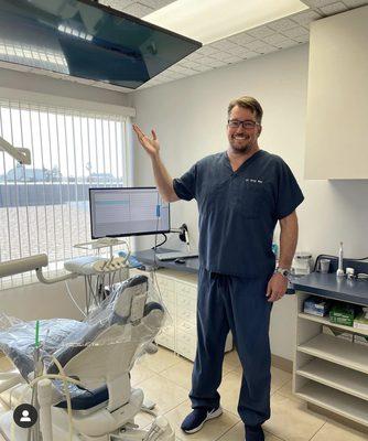 We have TVs mounted on the ceiling for your enjoyment!  Giant Smiles Dental - Manhattan Beach