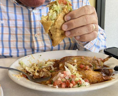 #9 Chile-Relleno combo with hard shell taco