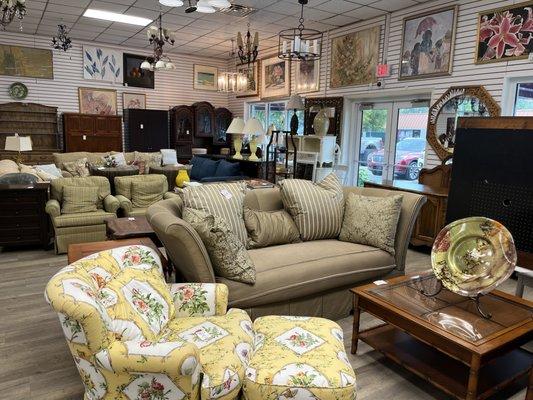 The furniture room at The Shelter Options Shoppe. Free pick up of donated furtniture - call 239-434-7115