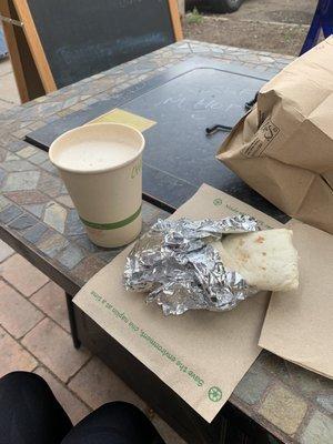 Chai Latte & breakfast burrito!