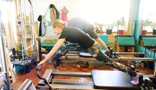 Reformer pilates offered in group or private classes.