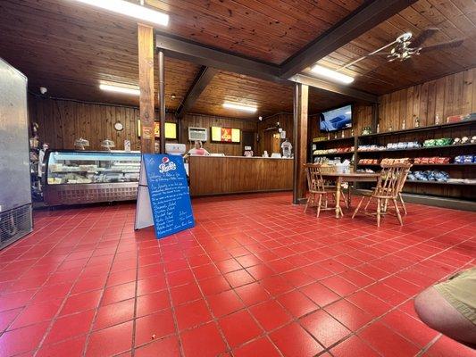 Lobby area- 1 round table, 4 booths