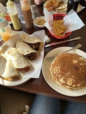 Great food and service, big tacos and our son loved the pancakes!   definitely stop in when your in the area.