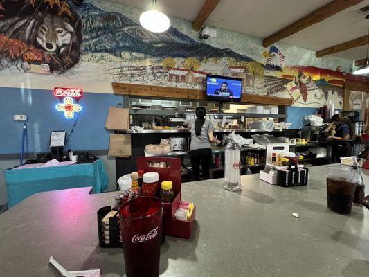 Counter and kitchen