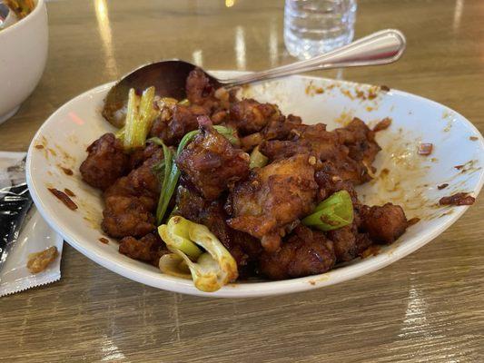 Dry chili chicken