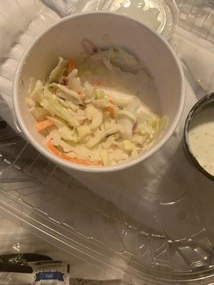 Literally, all the coleslaw they gave me. I feel like it was leftover from another customer.