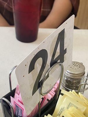 Dirty table number