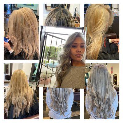 Before and after the process of going silver.