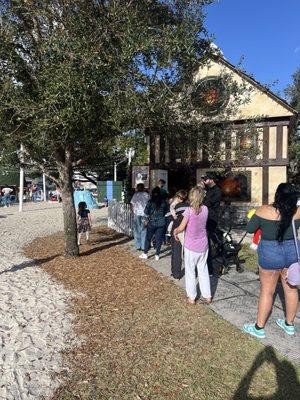 Line for photos with Santa