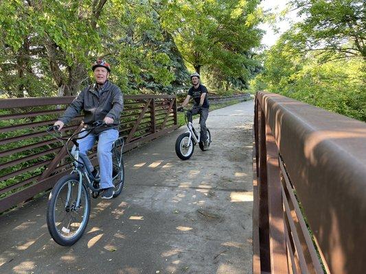 Trail rides are all about FUN, a Pedego Electric Bike keeps it 100% Fun.