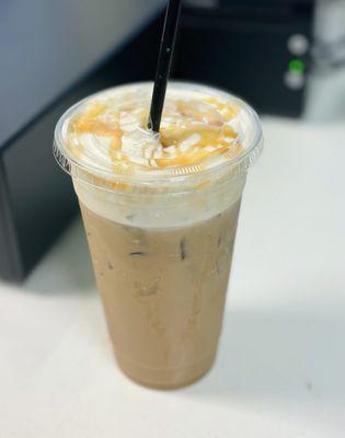 Latte with Cold Foam and Caramel Drizzle