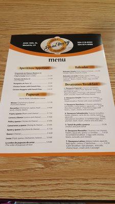 Current Menu 2018