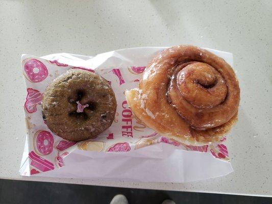 Cinnamon Roll and Blueberry Donuts