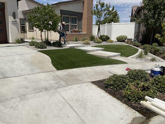 Natural grass was switched to synthetic turf