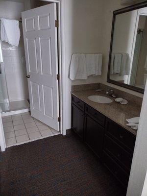 Bathroom area of Bedroom #2 of 2-bedroom suite (at the end of our stay)