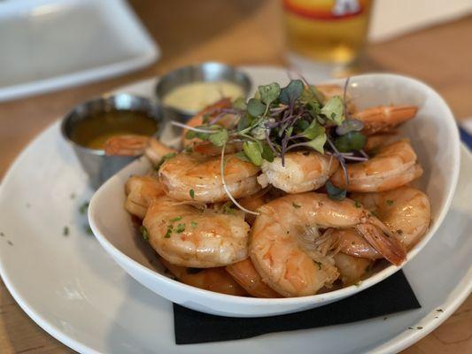 Cold boil shrimp. Well seasoned with a nice kick!