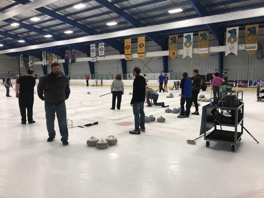 Curling novice league. Sunday afternoon.