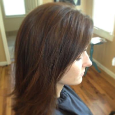 Beautiful autumn highlight created at Cottage Hair Salon