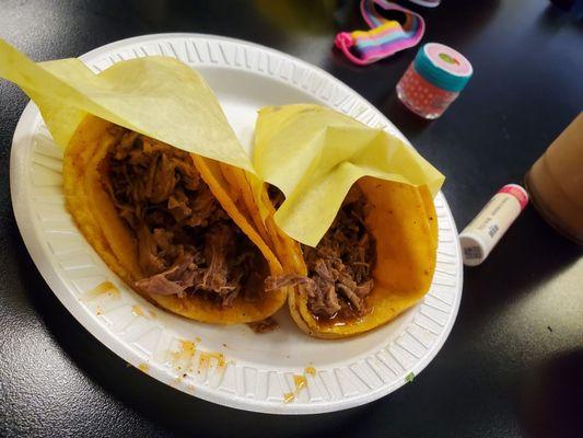 Soft tacos de birria no onion or cilantro