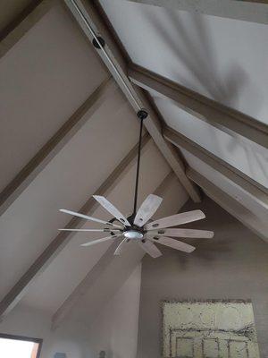 Ceiling fan installation.