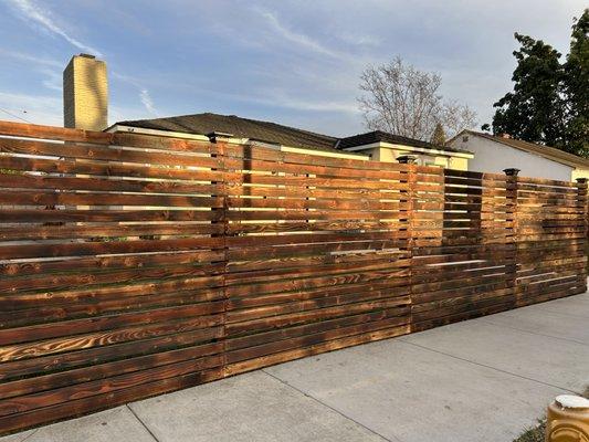 Custom built Sugi ban fence in Long Beach