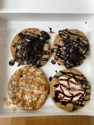 Cookies and Cream,S'mores Cookie,Coconut Caramel Cookie.