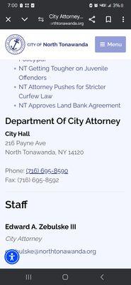 City attorney does not return calls he is not doing what is in the taxpayers best interest. Will be reported to the attorney grievance commi