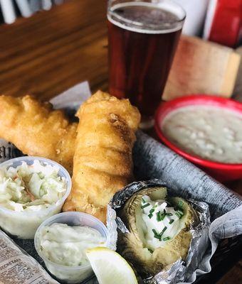 Friday Night Fish with our House Made Clam Chowder!