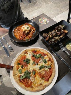 Margherita Pizza, Lasagna, Brussels sprouts