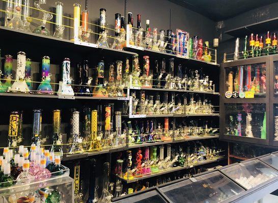 Large selection of glass paraphernalia