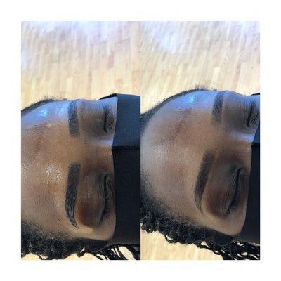 Eyebrow threading and tinting