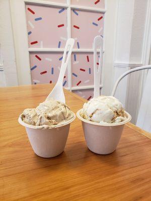 Coffee & Donut ice cream and key lime pie ice cream. Both kiddie sizes.