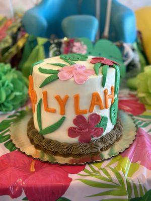 Luau custom birthday cake