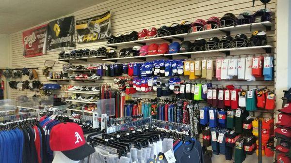 Socks, belts, helmets, cleats, pant and more. All colors and sizes for your little or big ball player.