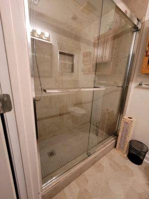 New shower in bathroom